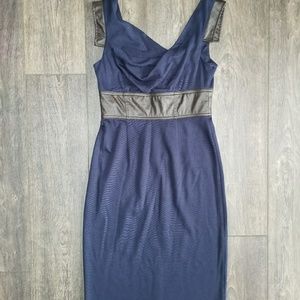 Maggy London Sheath Navy Brown Dress - size 8